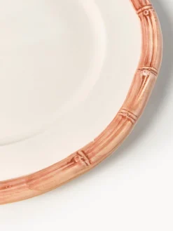 Plato postre pintado a mano Bamboo