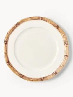 Plato postre pintado a mano Bamboo