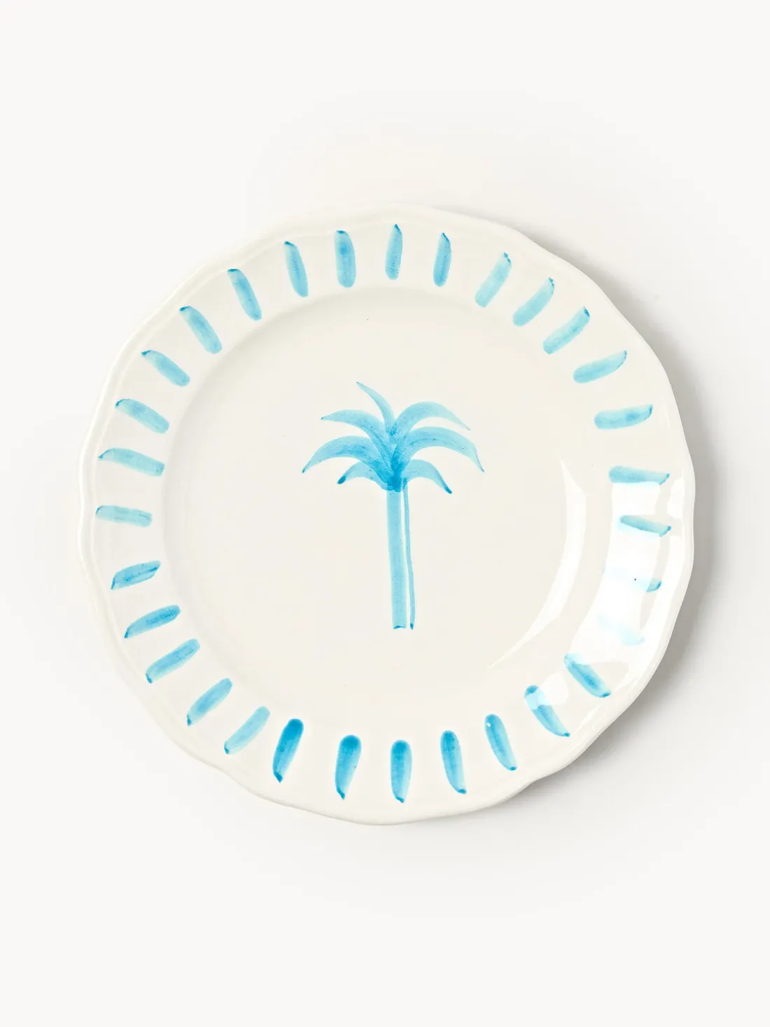 Plato postre pintado a mano The Palms