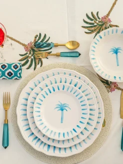 Plato postre pintado a mano The Palms
