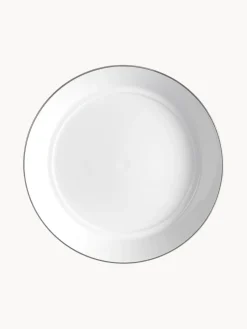 Platos hondos de porcelana con borde platino pintado a mano Vitruv, 2 uds.