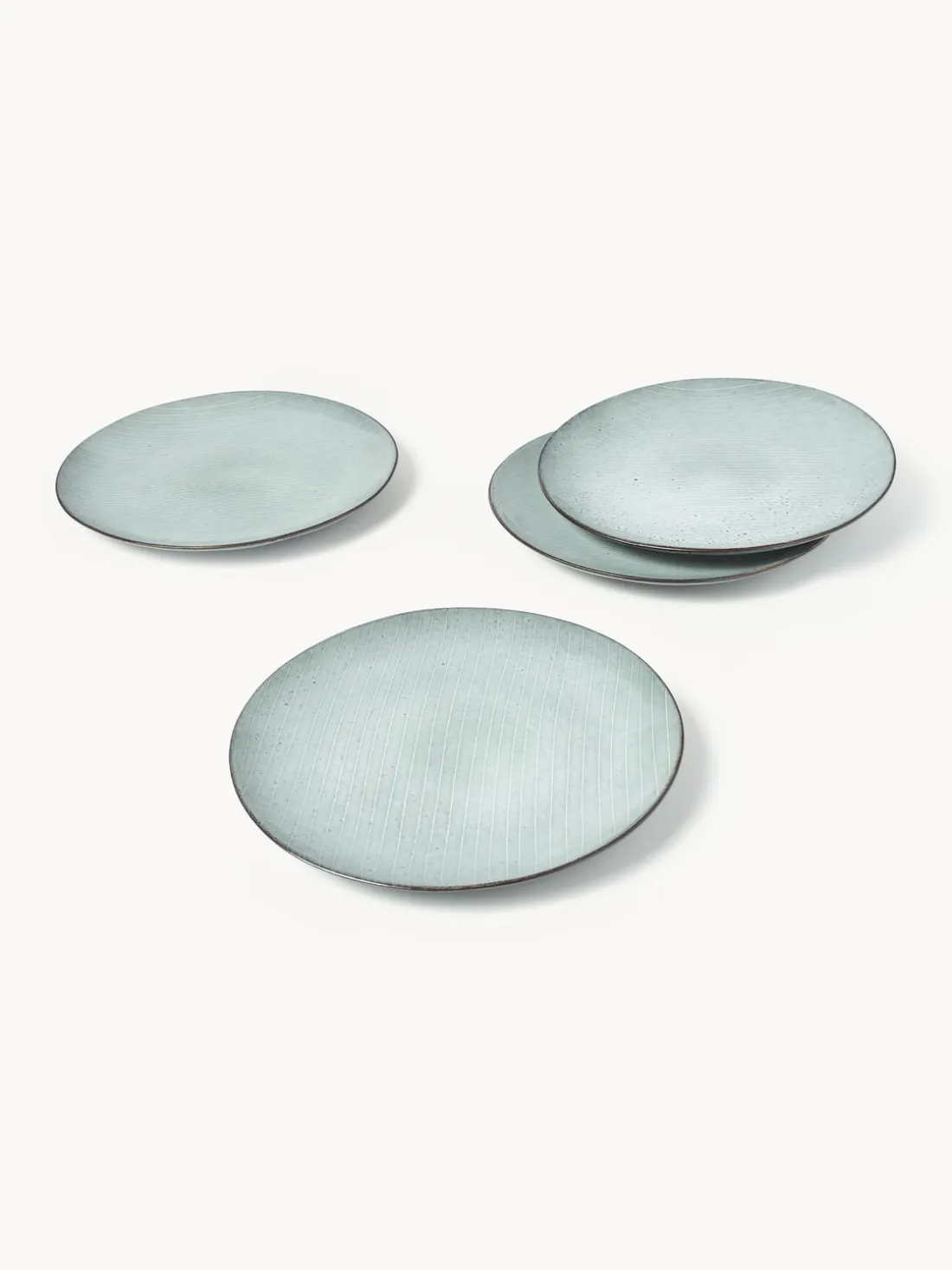 Platos llanos artesanales Nordic Sea, 4 uds.