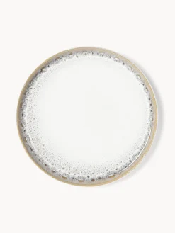 Platos llanos artesanales con esmalte reactivo Danza, 4 uds.