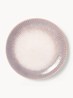 Platos llanos artesanales con esmalte reactivo Vinci, 4 uds.