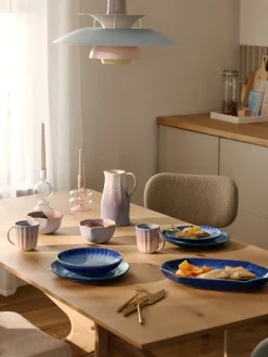 Platos llanos artesanales con esmalte reactivo Vinci, 4 uds.