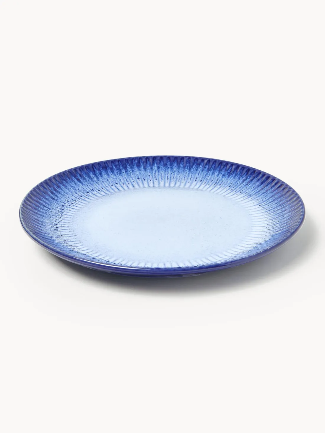 Platos llanos artesanales con esmalte reactivo Vinci, 4 uds.