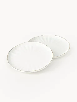 Platos llanos de porcelana con relieves Sali, 2 uds.