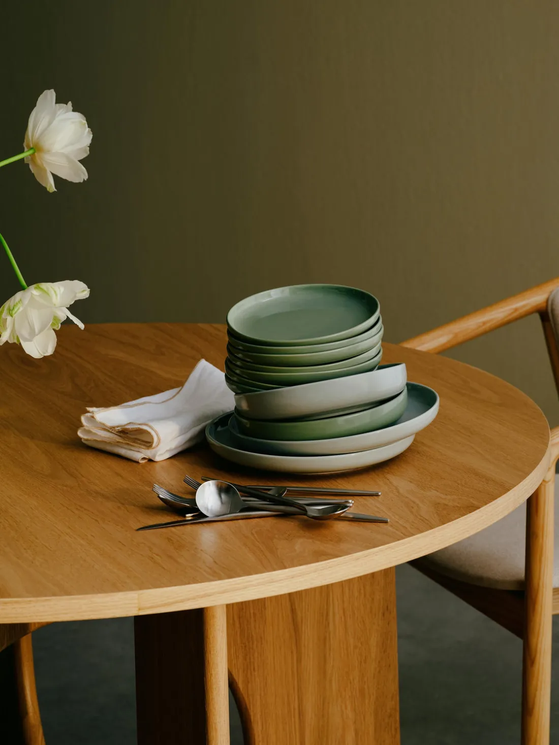 Platos llanos de porcelana Nessa, 4 uds.