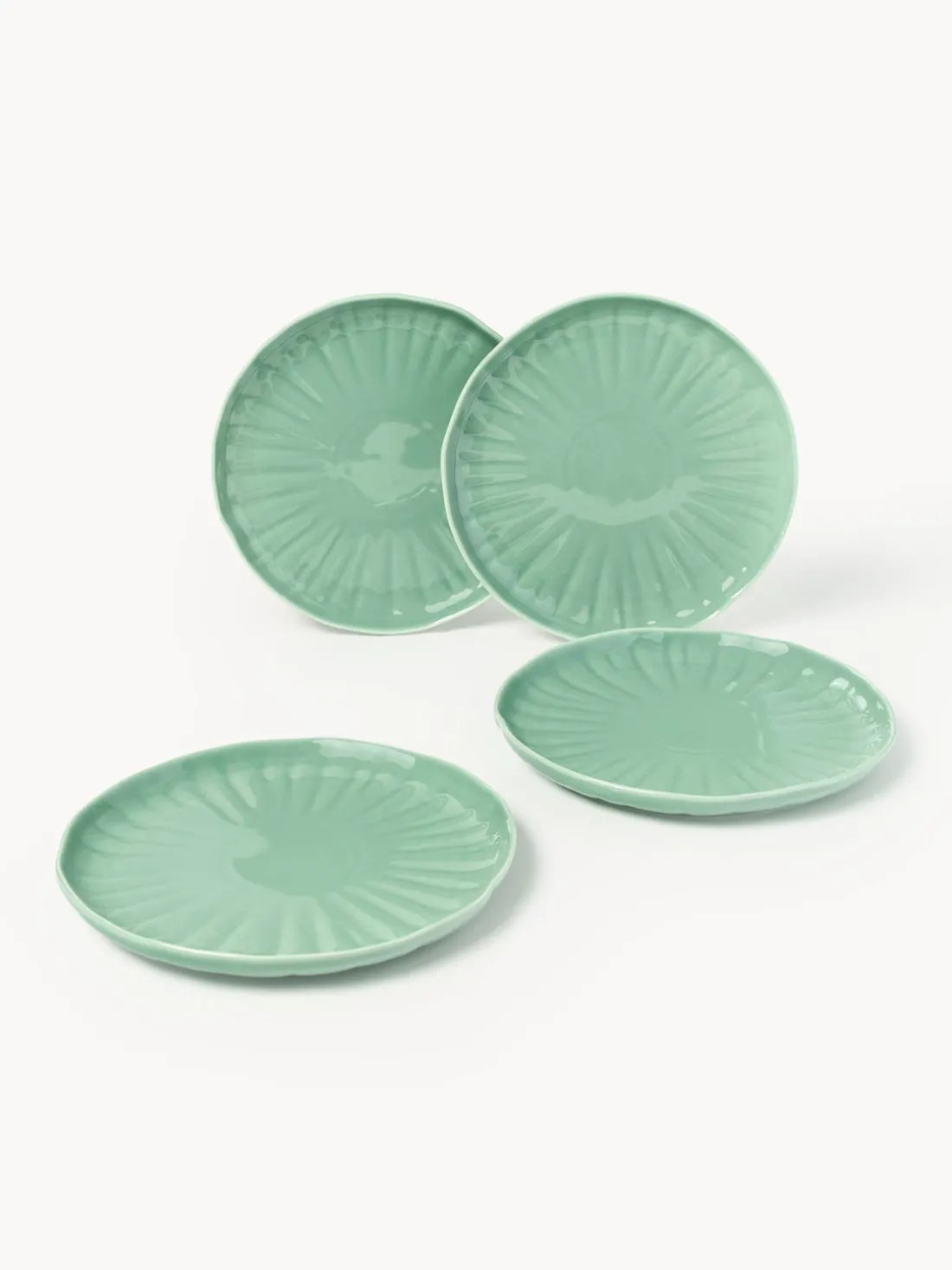 Platos llanos de porcelana con relieves Sali, 4 uds.