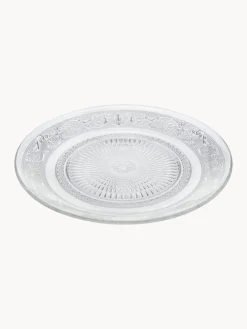 Platos llanos de vidrio con relieves Imperial, 6 uds.