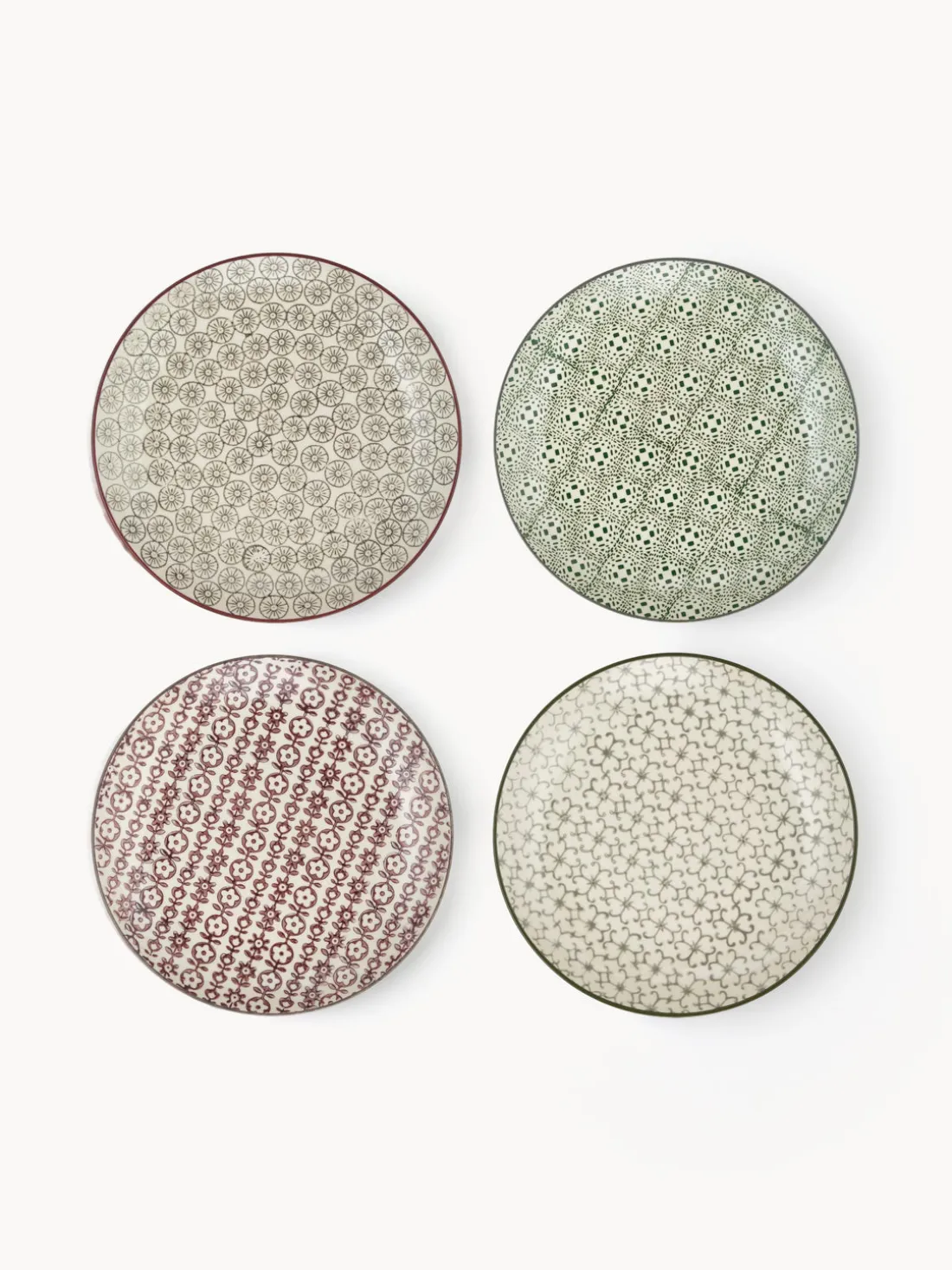 Platos postre de colores Karine, 4 uds.