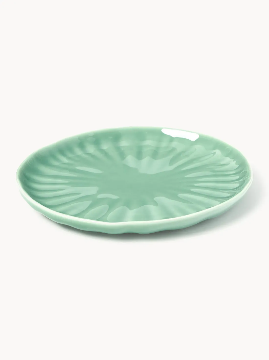 Platos postre de porcelana con relieves Sali, 4 uds.
