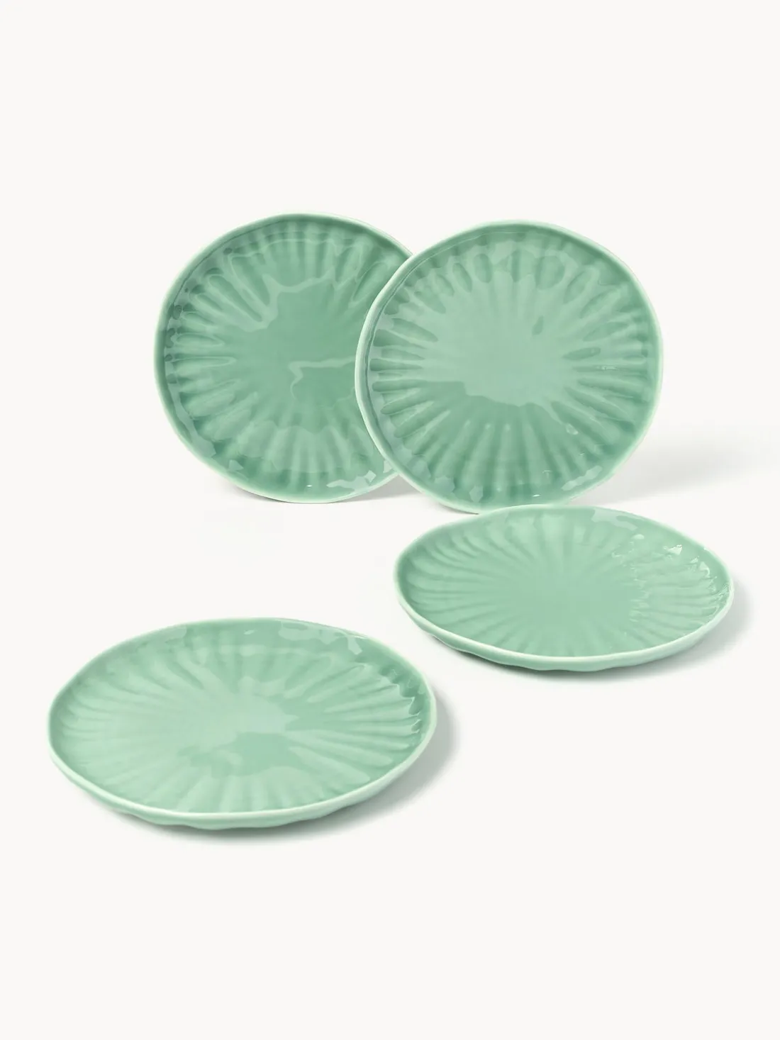 Platos postre de porcelana con relieves Sali, 4 uds.