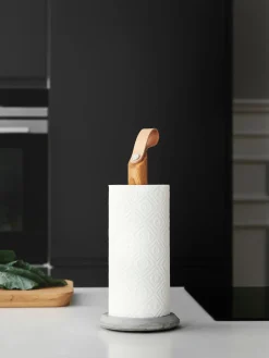 Portarrollos de cocina de madera de roble Grab