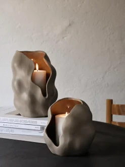 Portavelas artesanal Hekla, 16 cm