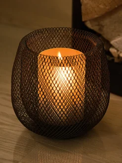 Portavelas de metal Mesh