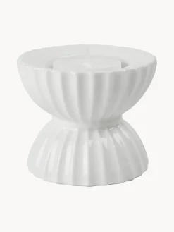 Portavelas de porcelana con relieves Tura