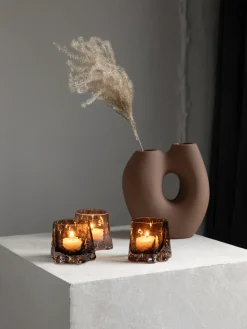 Portavelas soplado artesanalmente Gry