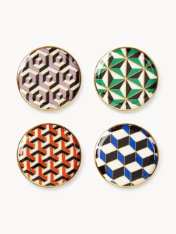 Posavasos de porcelana con acabado dorado Versailles, 4 uds.