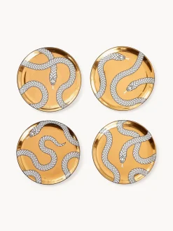 Posavasos de porcelana Eden con oro, 4 uds.