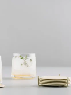 Posavasos de silicona con soporte Plain, 6 uds.