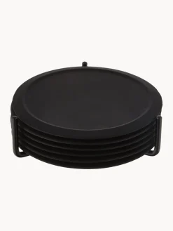 Posavasos de silicona con soporte Plain, 6 uds.