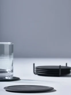 Posavasos de silicona con soporte Plain, 6 uds.