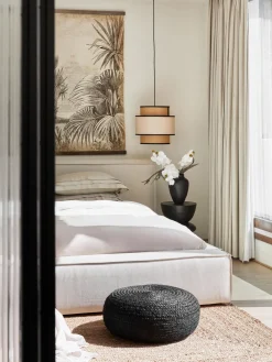 Puf artesanal de yute Bono