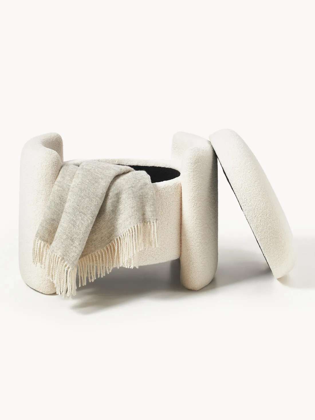Puf de borreguillo con espacio de almacenaje Benji