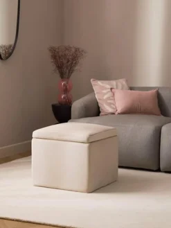Puf de terciopelo con espacio de almacenamiento Winou