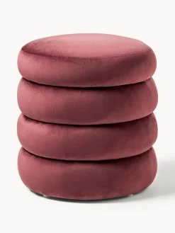 Puf de terciopelo con espacio de almacenamiento Alto