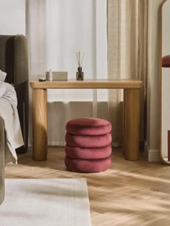 Puf de terciopelo con espacio de almacenamiento Alto