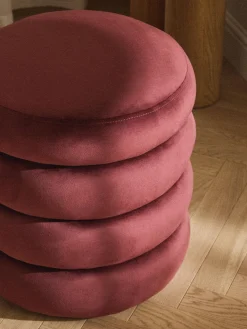 Puf de terciopelo con espacio de almacenamiento Alto