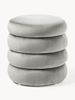 Puf de terciopelo con espacio de almacenamiento Alto