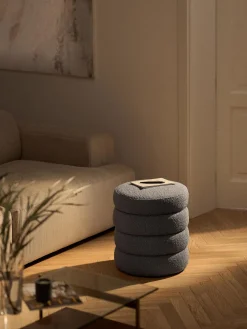 Puf en tejido bouclé Alto