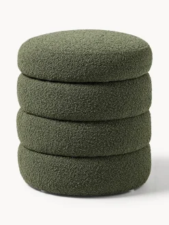 Puf en tejido bouclé con espacio de almacenamiento Alto