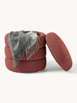 Puf en tejido bouclé con espacio de almacenamiento Alto