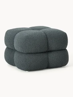 Puf en tejido bouclé Ellie