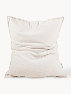 Puf en tejido bouclé Woolly