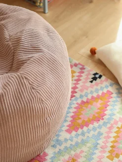 Puf infantil artesanal de pana Flora