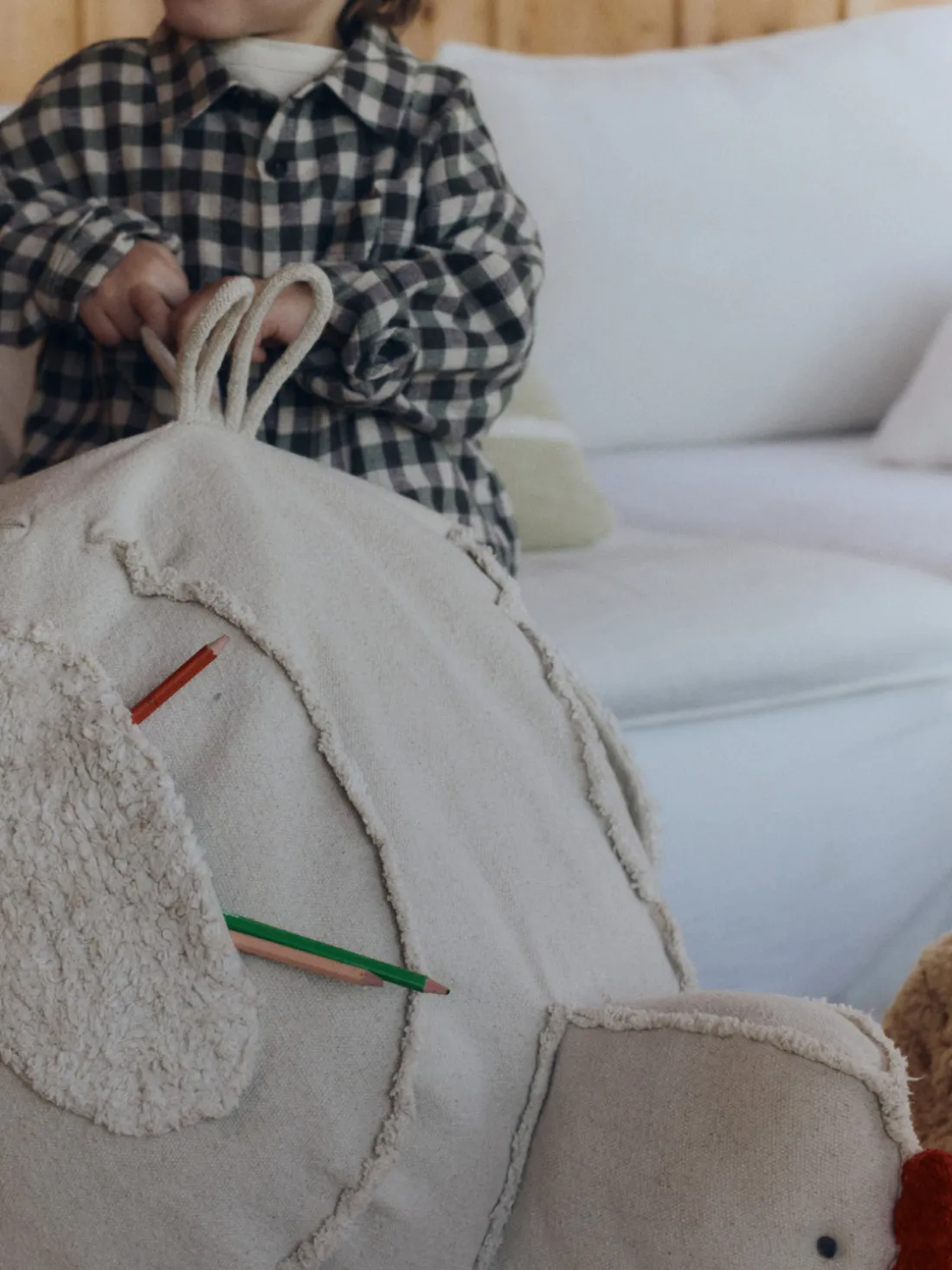 Puf infantil artesanal Farm