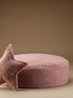 Puf infantil de borreguillo Sugar, Ø 65 cm