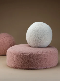 Puf infantil de borreguillo Sugar, Ø 65 cm