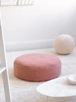 Puf infantil de borreguillo Sugar, Ø 65 cm