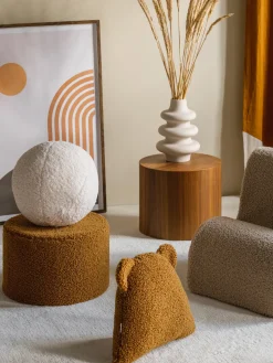 Puf infantil de borreguillo Sugar, Ø 40 cm