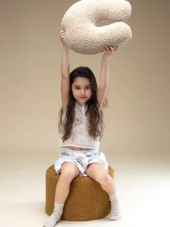 Puf infantil de borreguillo Sugar, Ø 40 cm