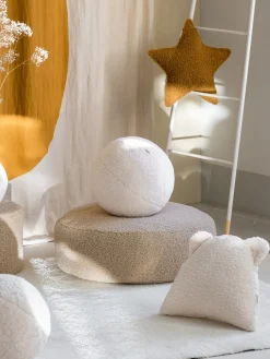 Puf infantil de borreguillo Sugar, Ø 65 cm