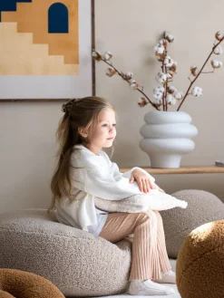 Puf infantil de borreguillo Sugar, Ø 65 cm