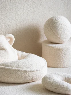 Puf infantil de borreguillo Sugar, Ø 40 cm