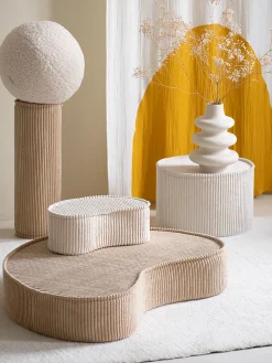 Puf infantil de pana Sugar, Ø 40 cm